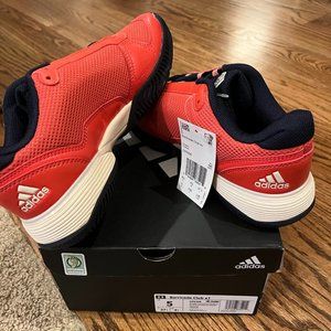 NWT Youth Adidas barricade club xj junior red/black/white size 5.0